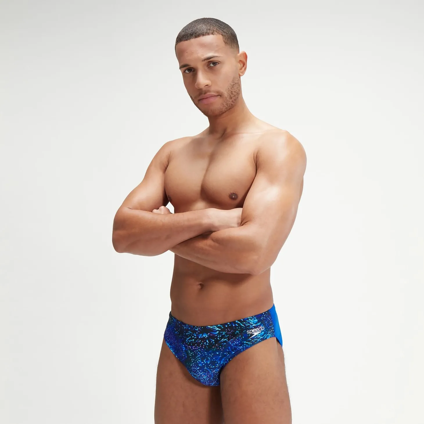 Slip de bain Homme Allover Digital 7 cm noir/bleu