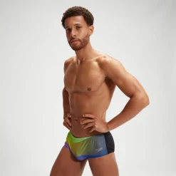 Slip de bain Homme Allover Digital 14 cm Noir/violet