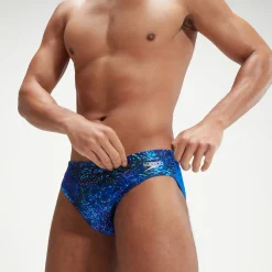 Slip de bain Homme Allover Digital 7 cm noir/bleu