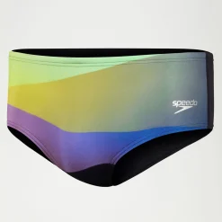 Slip de bain Homme Allover Digital 14 cm Noir/violet
