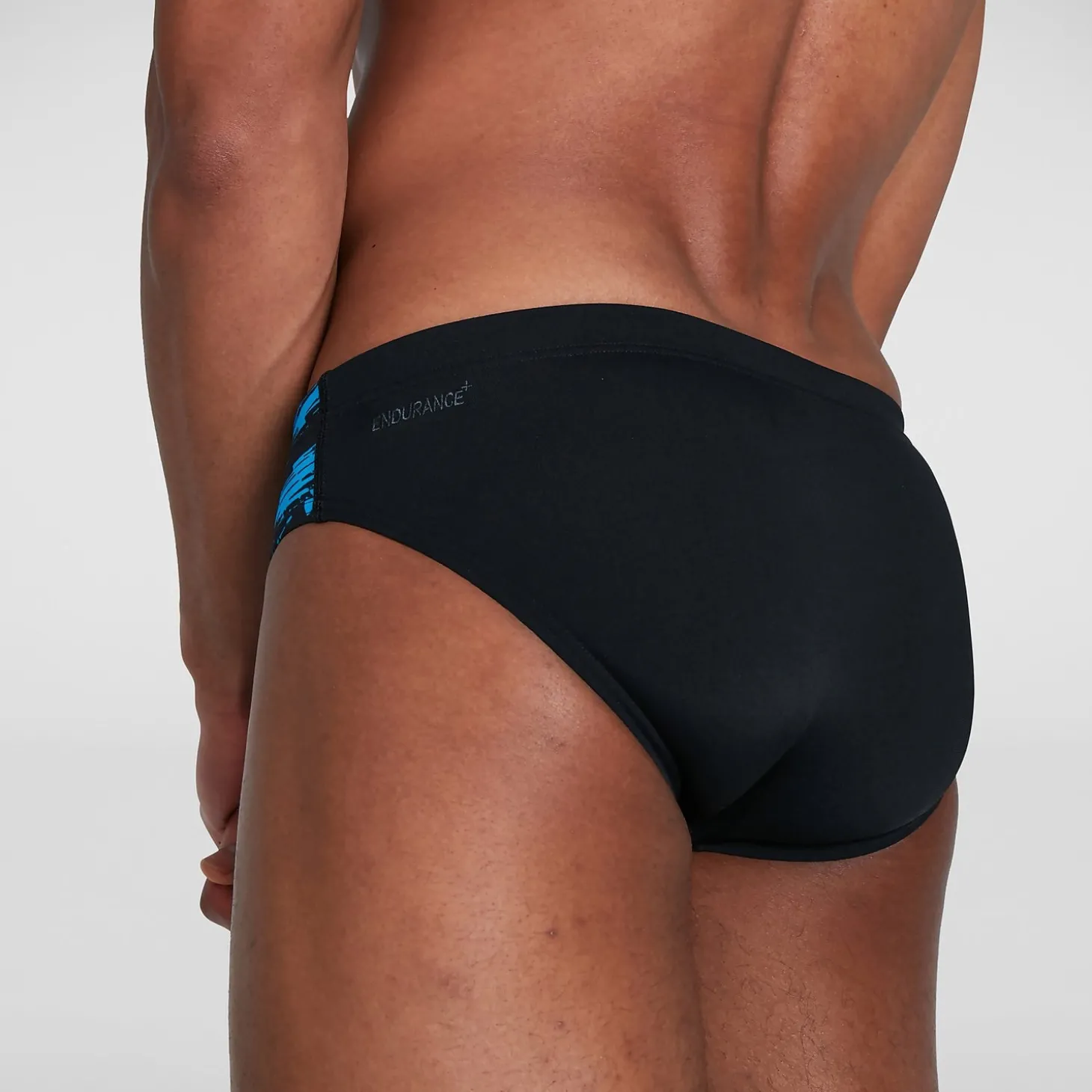Slip de bain Homme Allover 7 cm noir/bleu