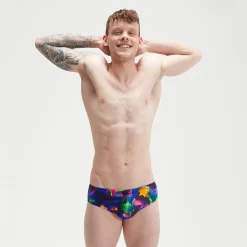 Slip de bain Homme Club Training Allover Digital 8 cm noir/mangue