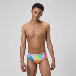 Slip de bain Homme Club Training imprimé rose/jaune