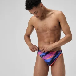 Slip de bain Homme Club Training imprimé 5 cm bleu/rose