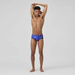 Slip de bain Homme Club Training imprimé 13,5 cm bleu/rose