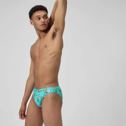 Slip de bain Homme Club Training imprimé 5 cm turquoise