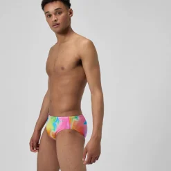 Slip de bain Homme Club Training imprimé rose/jaune
