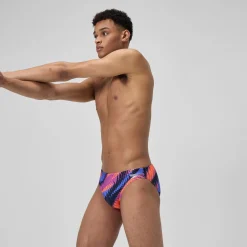 Slip de bain Homme Club Training imprimé 5 cm bleu/rose