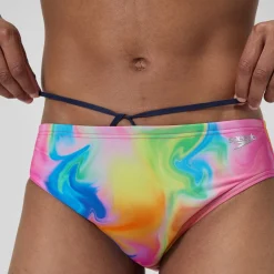 Slip de bain Homme Club Training imprimé rose/jaune