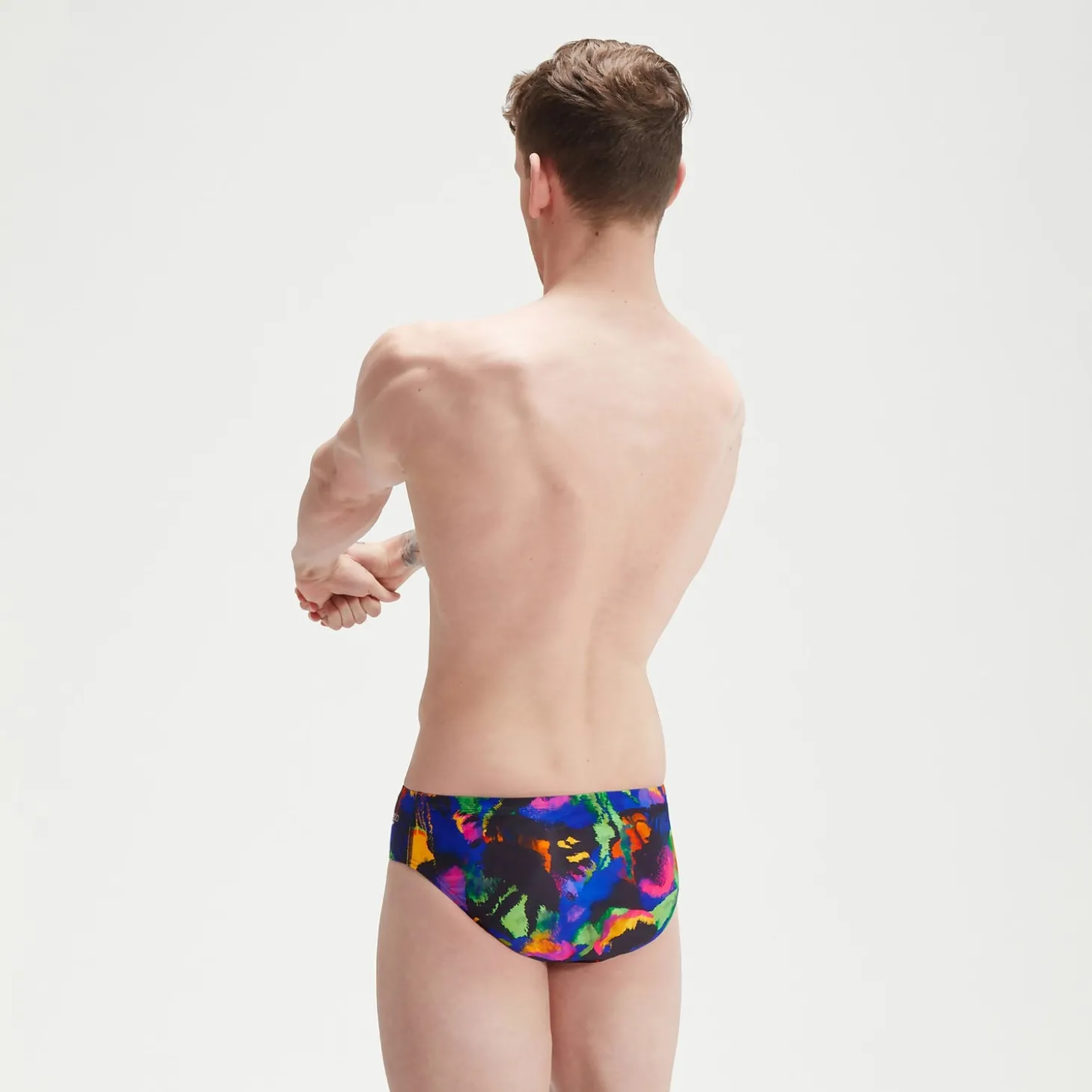 Slip de bain Homme Club Training Allover Digital 8 cm noir/mangue
