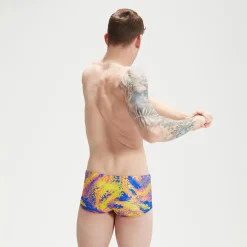 Slip de bain Homme Club Training Allover Digital 17 cm vert/mangue