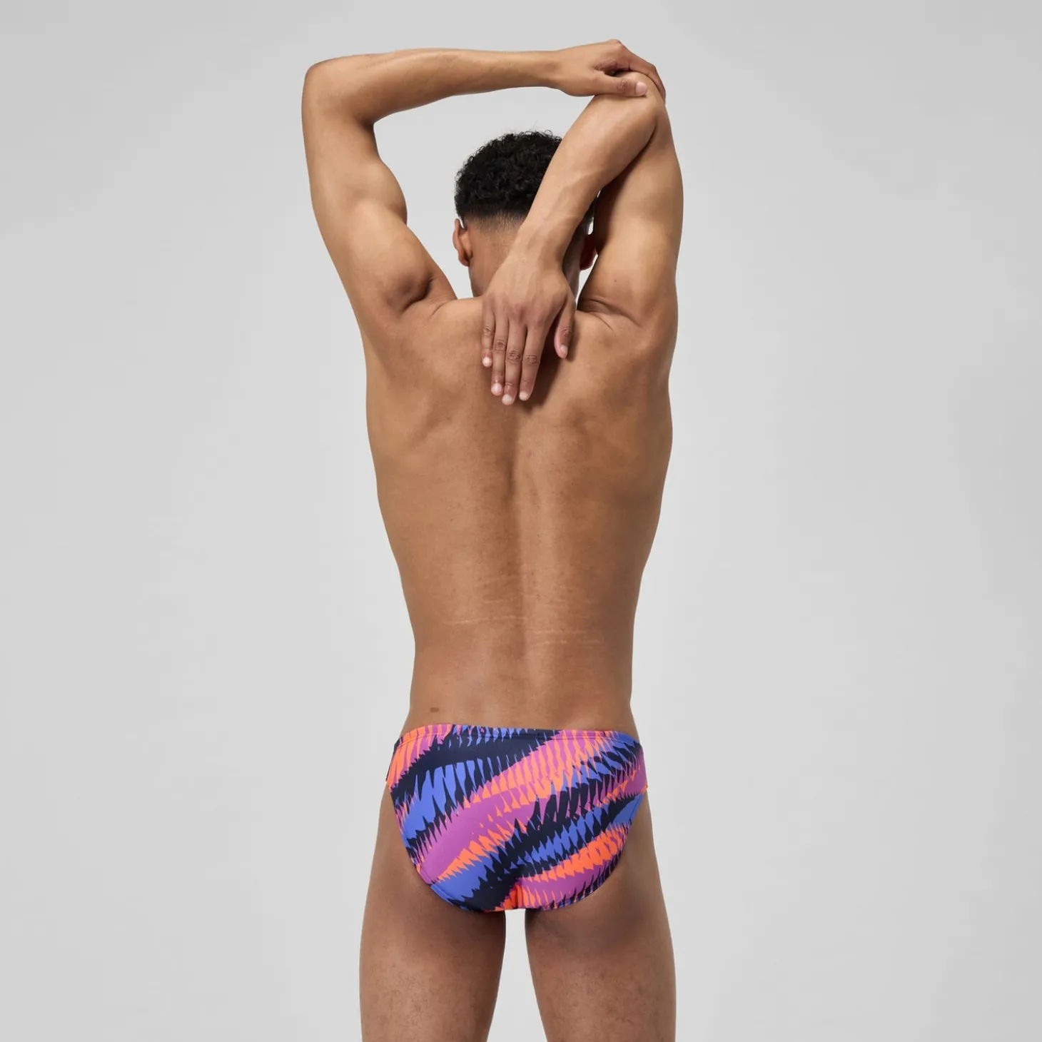 Slip de bain Homme Club Training imprimé 5 cm bleu/rose