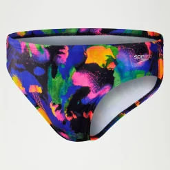 Slip de bain Homme Club Training Allover Digital 8 cm noir/mangue