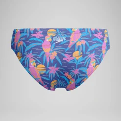 Slip de bain Homme Club Training imprimé 8 cm bleu marine/rose