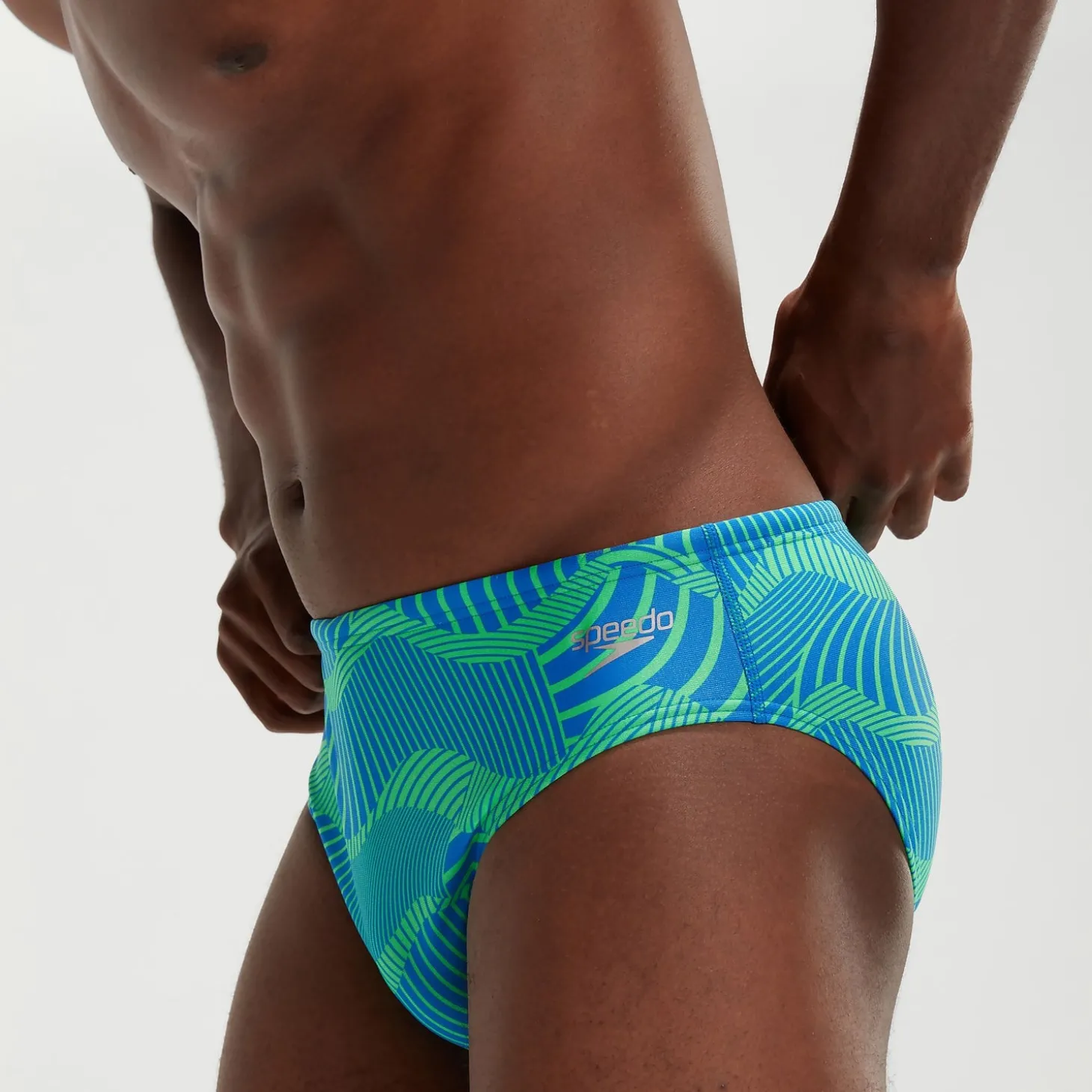 Slip de bain Homme Club Training Wavespace 8 cm bleu/vert