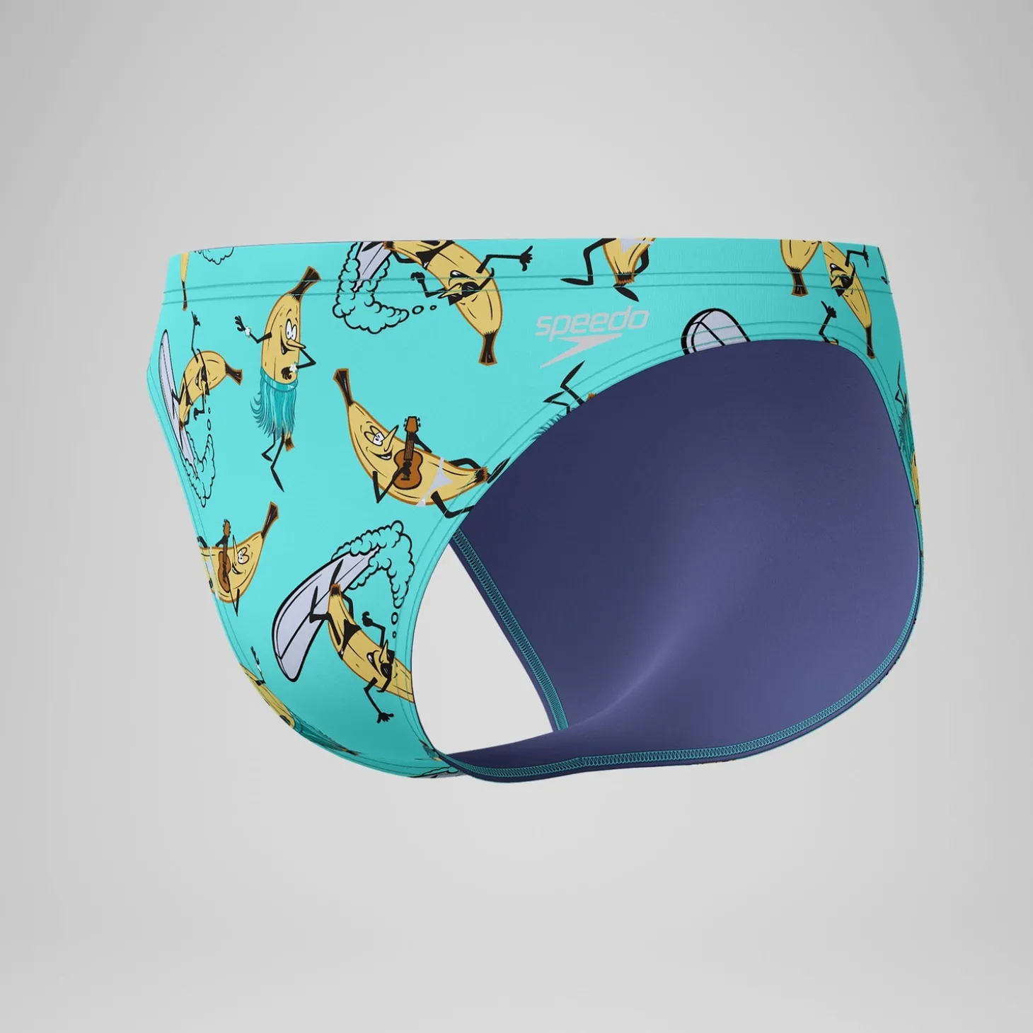 Slip de bain Homme Club Training imprimé 5 cm turquoise