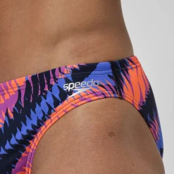 Slip de bain Homme Club Training imprimé 5 cm bleu/rose