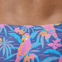 Slip de bain Homme Club Training imprimé 13,5 cm bleu marine/rose