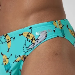 Slip de bain Homme Club Training imprimé 5 cm turquoise