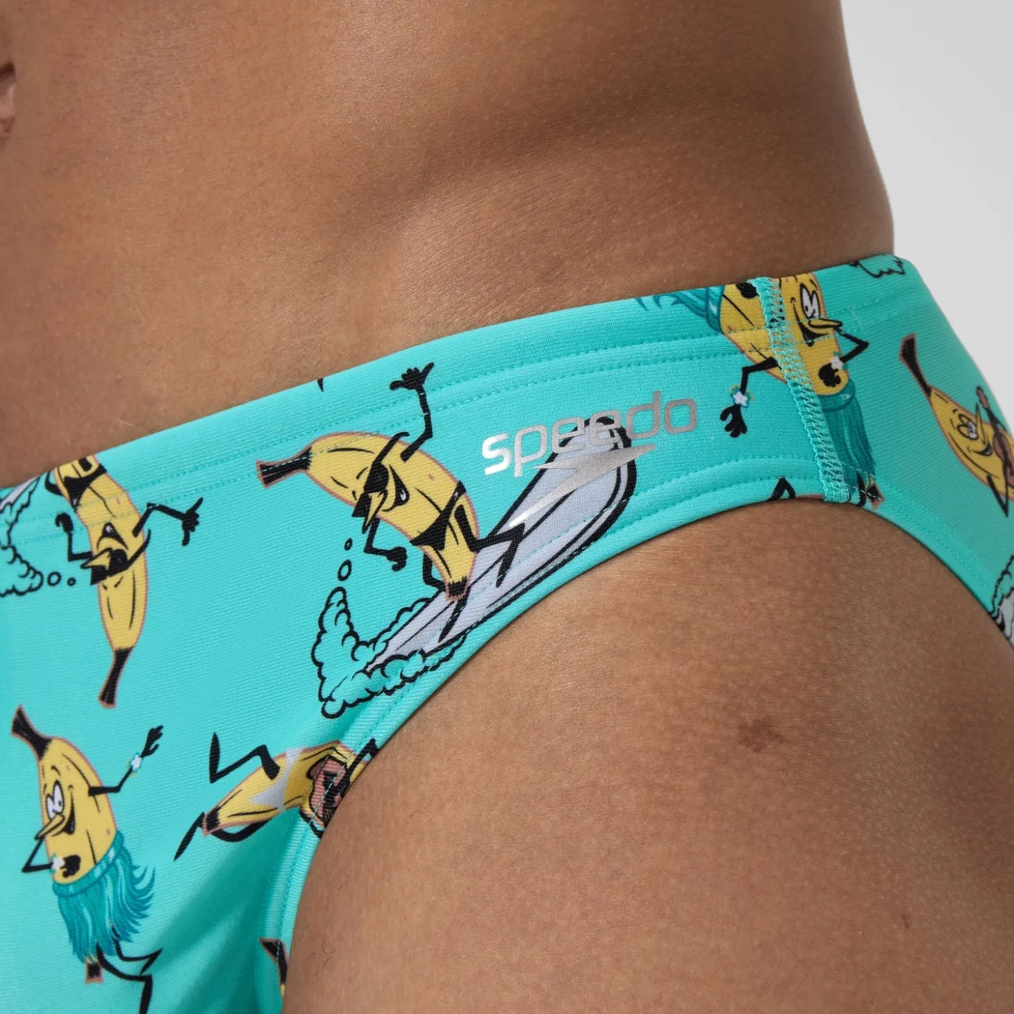 Slip de bain Homme Club Training imprimé 5 cm turquoise