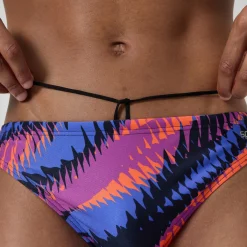 Slip de bain Homme Club Training imprimé 5 cm bleu/rose