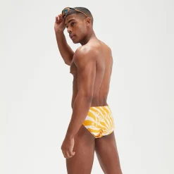 Slip de bain homme Escape 5 cm Jaune/Blanc