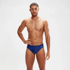 Slip de bain Homme Kaleidoscope V Training 7 cm noir/bleu
