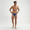 Slip de bain Homme Logo 7 cm bleu/orange
