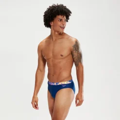 Slip de bain Homme Logo 7 cm bleu/lilas