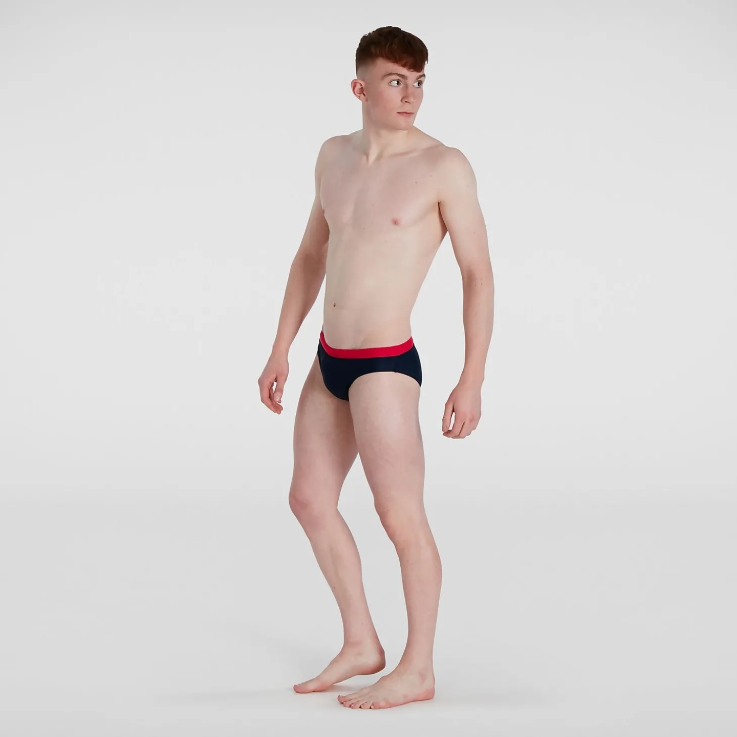 Slip de bain Homme Logo 7 cm bleu/rouge