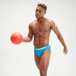 Slip de bain Homme Logo 7 cm bleu