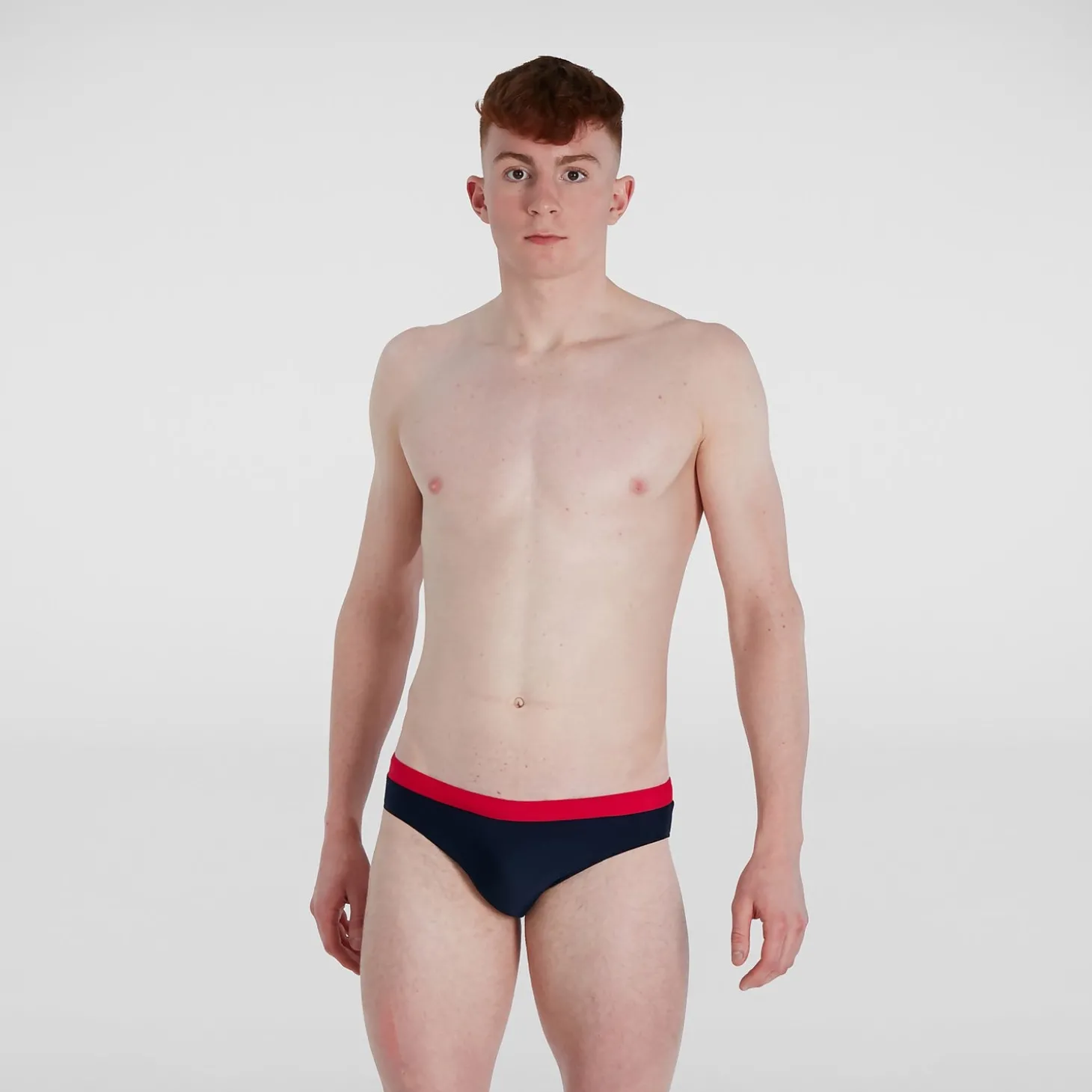 Slip de bain Homme Logo 7 cm bleu/rouge