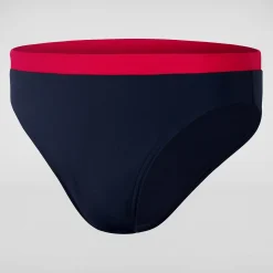 Slip de bain Homme Logo 7 cm bleu/rouge