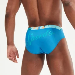 Slip de bain Homme Logo 7 cm bleu