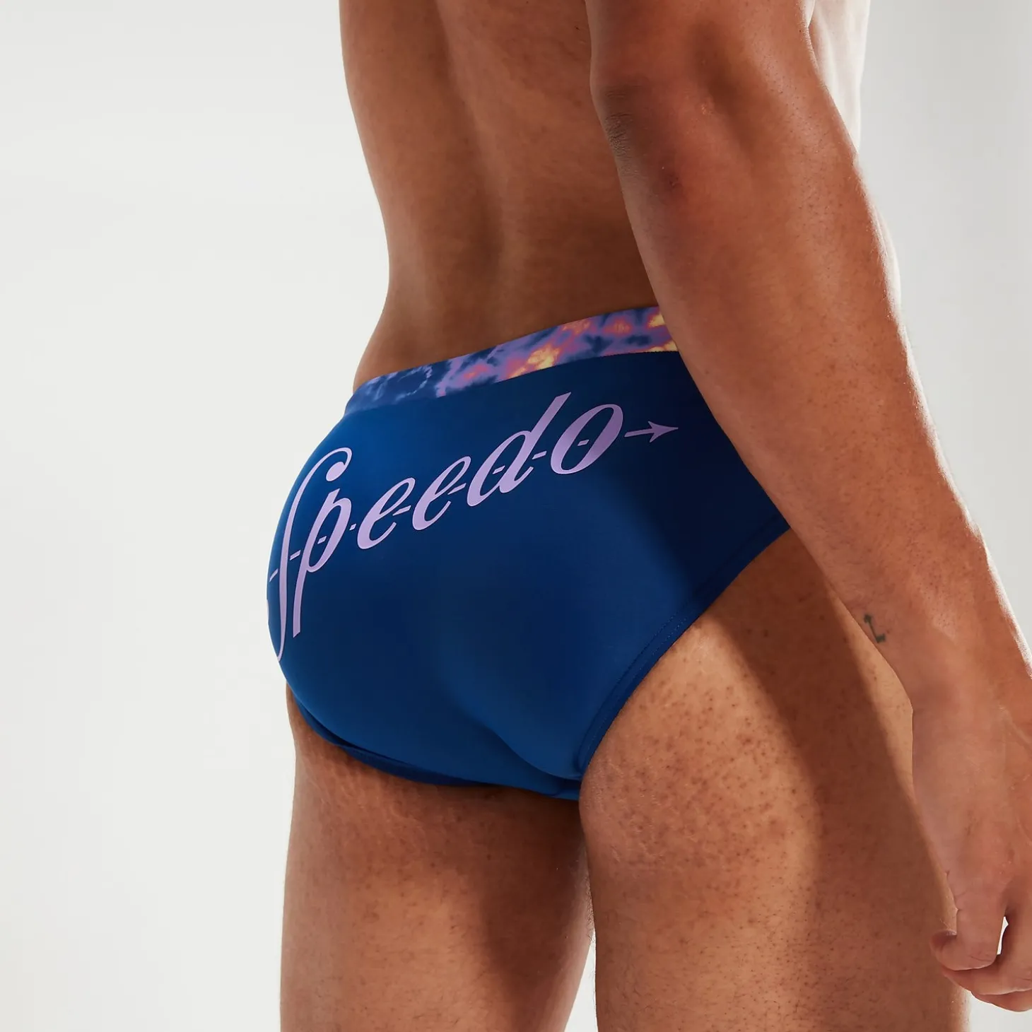 Slip de bain Homme Logo 7 cm bleu/lilas