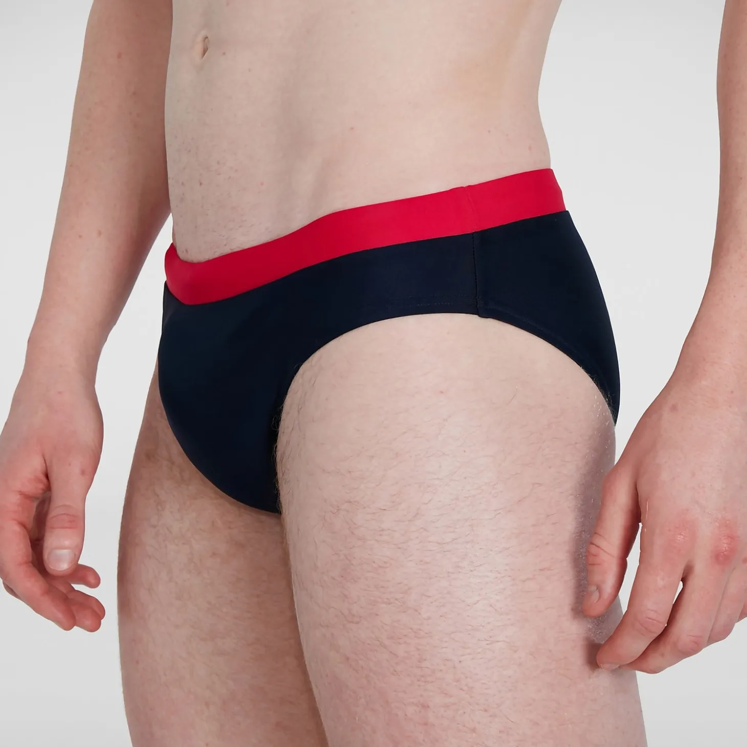 Slip de bain Homme Logo 7 cm bleu/rouge