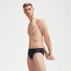 Slip de bain Homme Tech Panel 7 cm bleu/orange