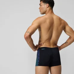 Slip de bain homme Tech Panel 7 cm noir/bleu