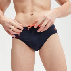 Slip de bain Homme Tech Panel 7 cm bleu/orange