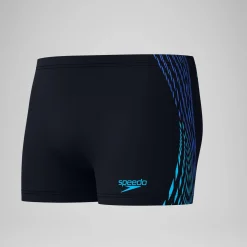 Slip de bain homme Tech Panel 7 cm noir/bleu