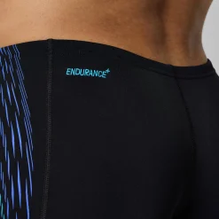 Slip de bain homme Tech Panel 7 cm noir/bleu