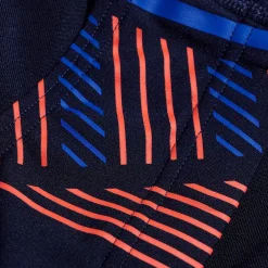 Slip de bain Homme Tech Panel 7 cm bleu/orange