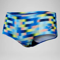 Slip de bain Hommes Allover Digital 14 cm pour Hommes Bleu picton/Jus de citron
