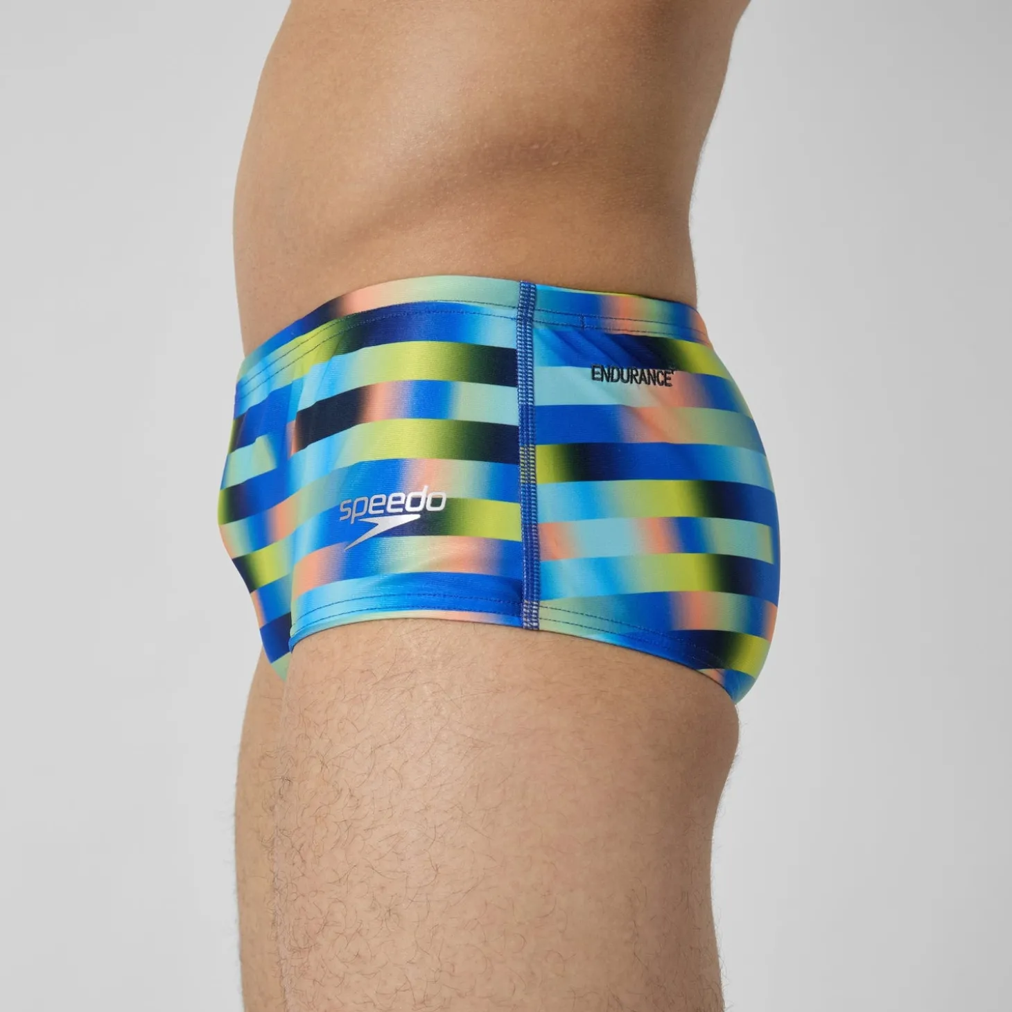 Slip de bain Hommes Allover Digital 14 cm pour Hommes Bleu picton/Jus de citron
