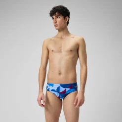 Slip de bain Hommes 8 cm Allover Digital pour Hommes Bleu/Violet