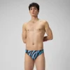 Slip de bain Hommes 5 cm Allover Digital pour Hommes Noir/Bleu picton/Rouge sirène