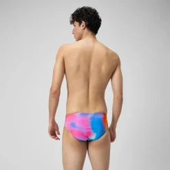 Slip de bain Hommes 8 cm Allover Digital pour Hommes Rose kiki/Jus de citron/Bleu picton