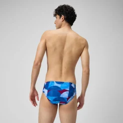 Slip de bain Hommes 8 cm Allover Digital pour Hommes Bleu/Violet