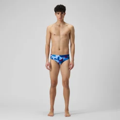 Slip de bain Hommes 8 cm Allover Digital pour Hommes Bleu/Violet
