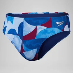 Slip de bain Hommes 8 cm Allover Digital pour Hommes Bleu/Violet